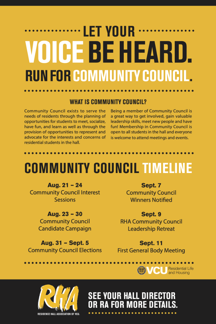 poster with information about community councils